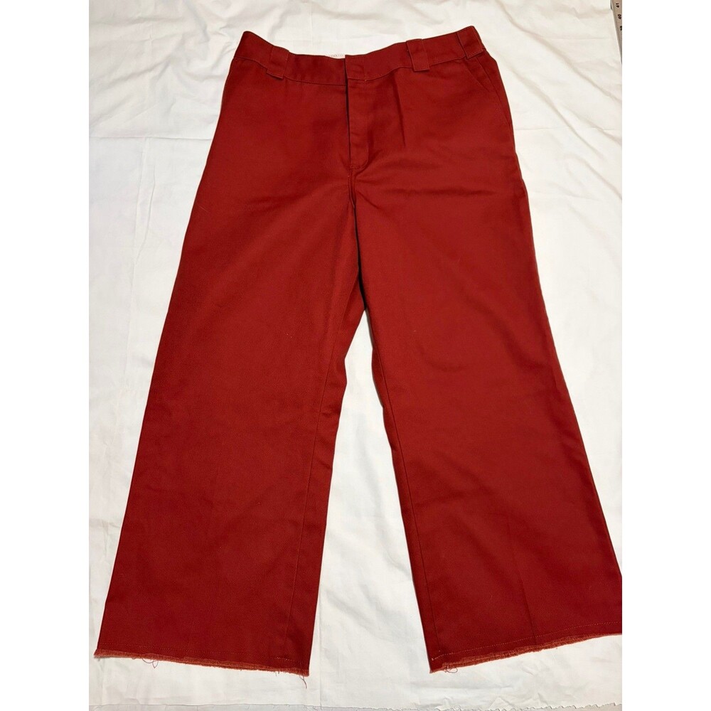 Dickies Women's 16 Cropped Twill Ankle Pants Wide Leg FPR10RBK - Rust Red